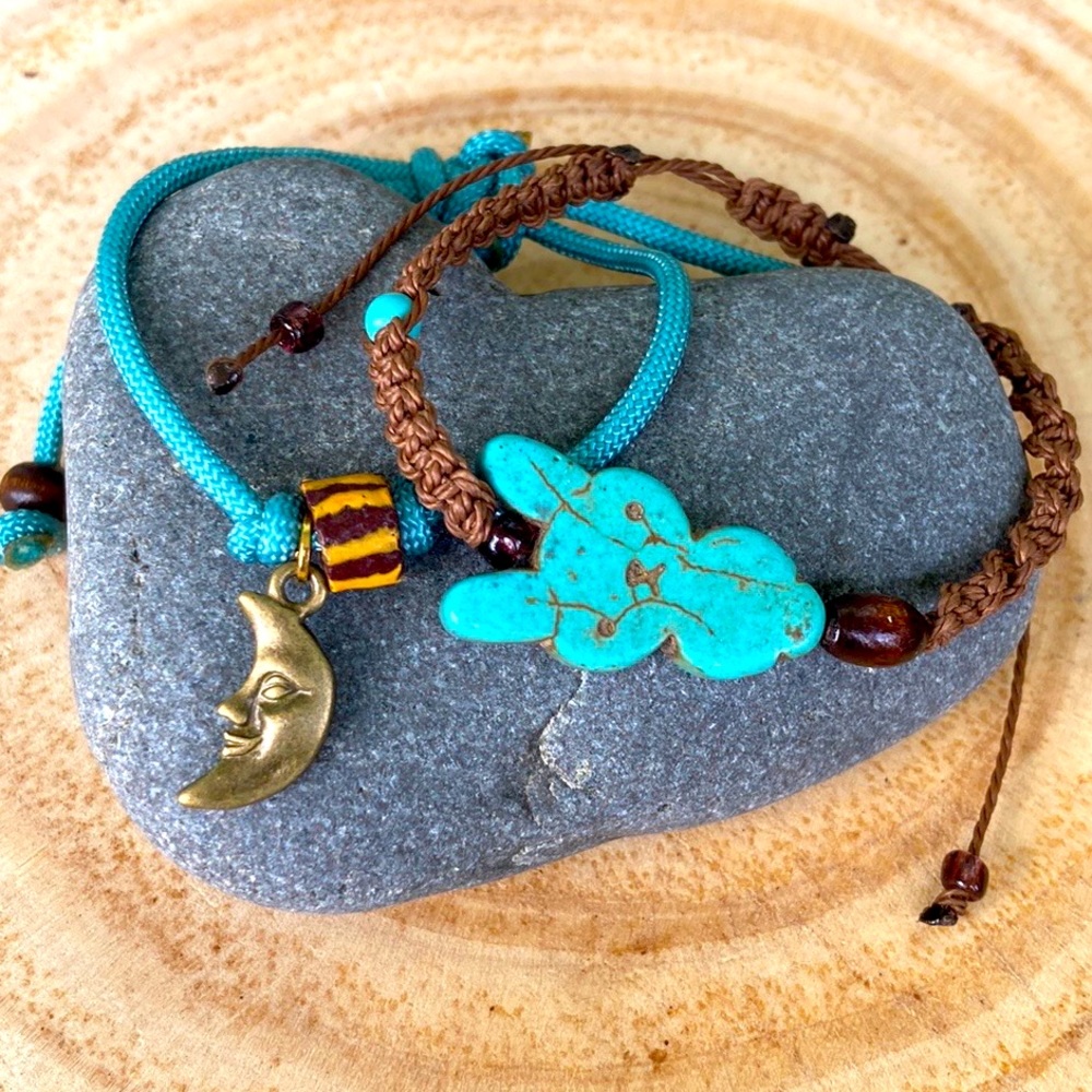 Ostara equinox spring celebration inspired rustic Earth bracelet set